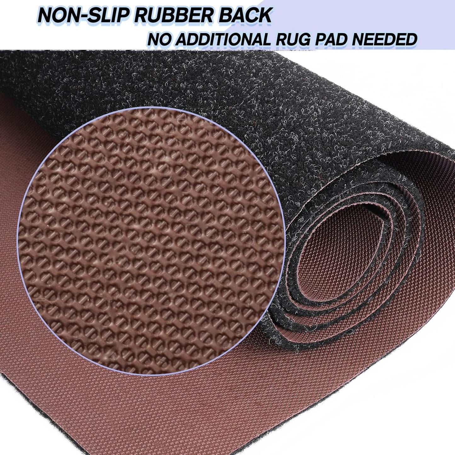Custom Size Backed Non-Slip Area Rugs Runner, Easy Clean, Waterproof Runner Rugs for Hallway Entryway, Kitchen, Laundry, 3FT x 46FT, Black