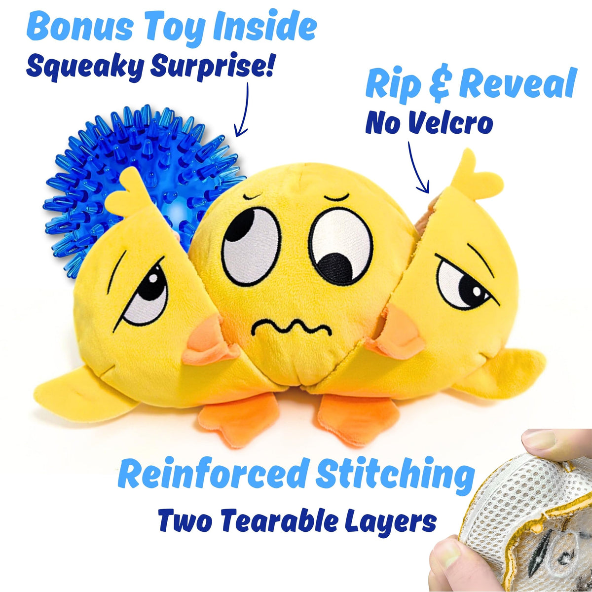 Dog Toy for Aggressive Chewers, Tough Squeaky Chew Ball, Large Breeds Gift