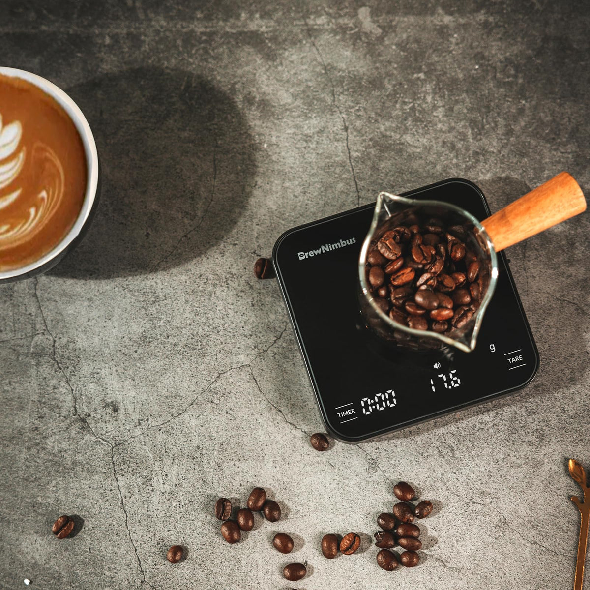 Mini Coffee Scale with Timer, 2kg/0.1g High Precision Scale for Espresso & Pour-Over, Portable Digital Kitchen Scale, 4 Modes & 3 Units, USB Charging, Tempered Glass Platform, Black