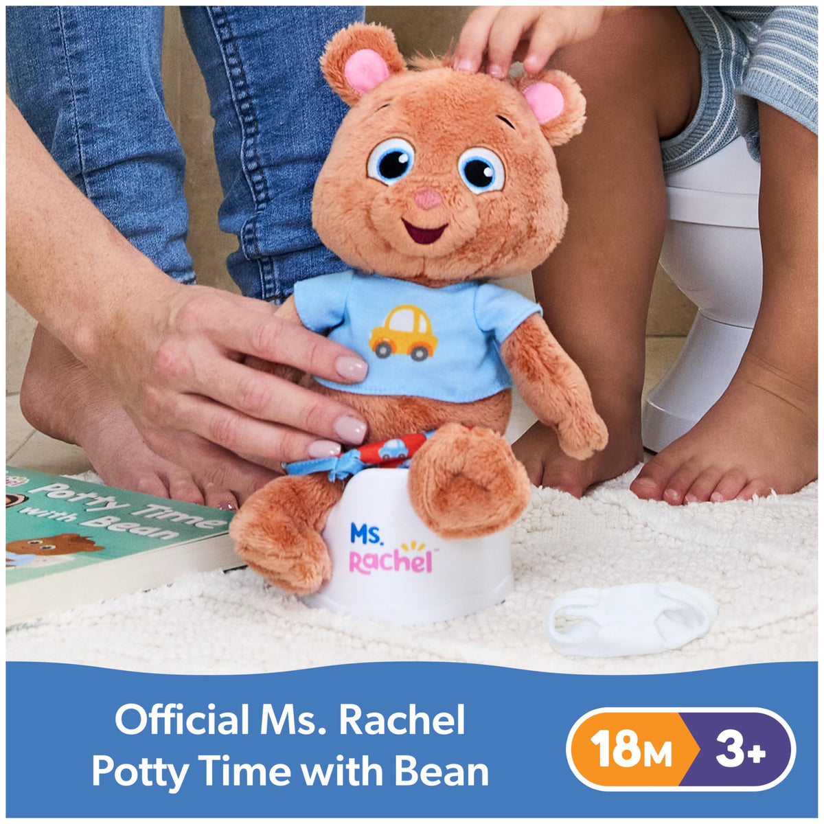 Ms. Rachel Potty Time with Bean, Interactive Plush Animal & Toilet