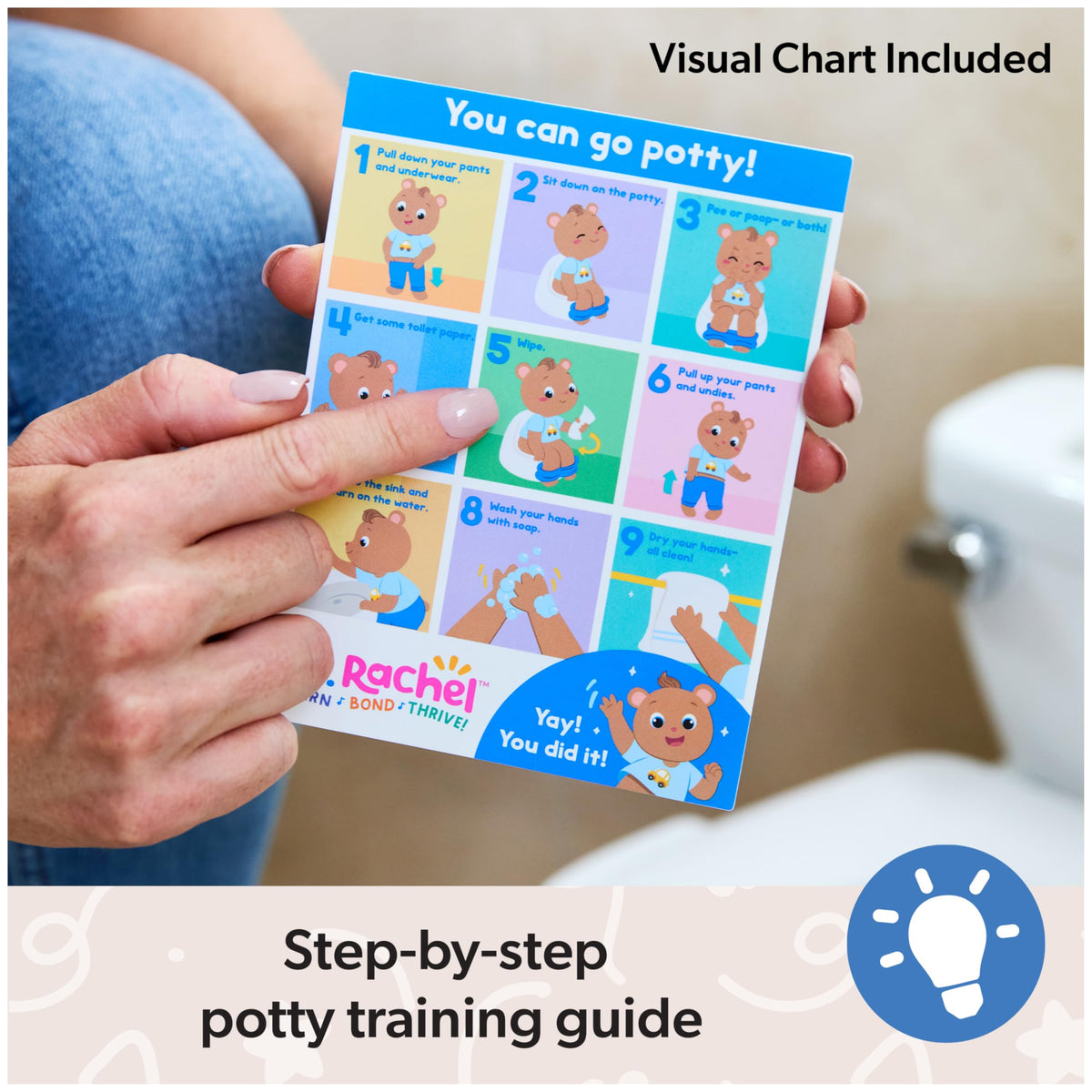 Ms. Rachel Potty Time with Bean, Interactive Plush Animal & Toilet