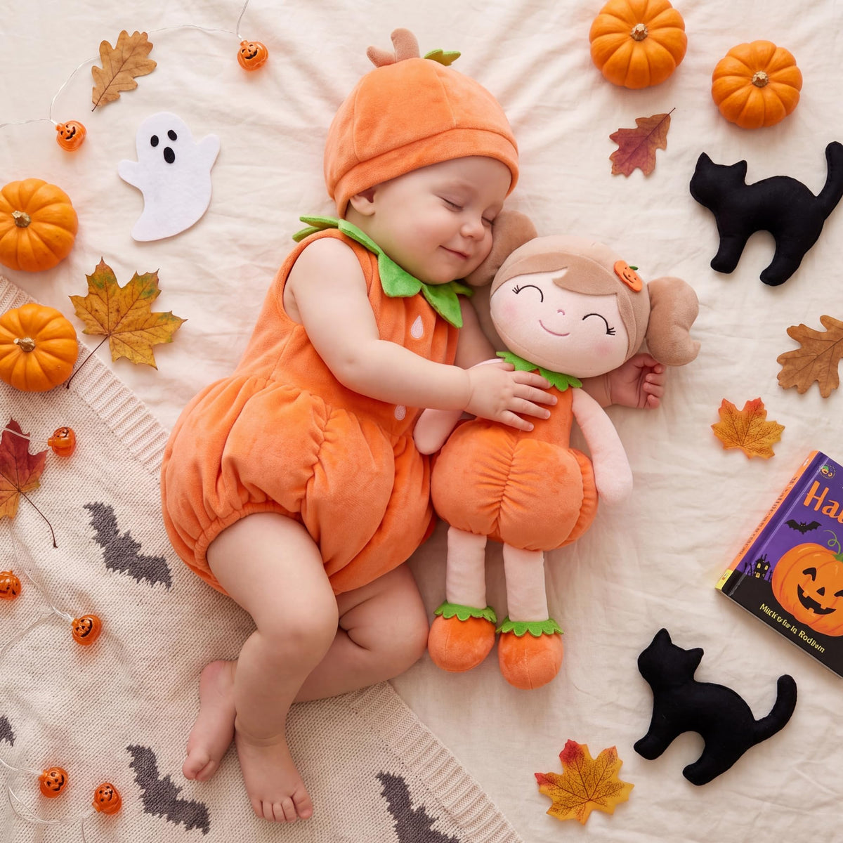 Halloween Plush Toy, Trick-or-Treat Gift, Pumpkin Doll, Keychain, Gift Bag
