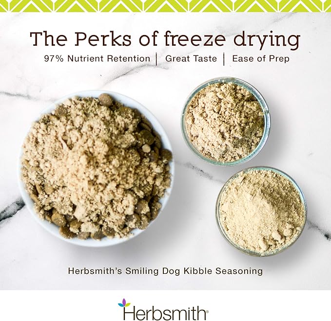Herbsmith Kibble Seasoning – Freeze Dried Rabbit & Duck – Dog Food Topper for Picky Eaters - 3.8 oz
