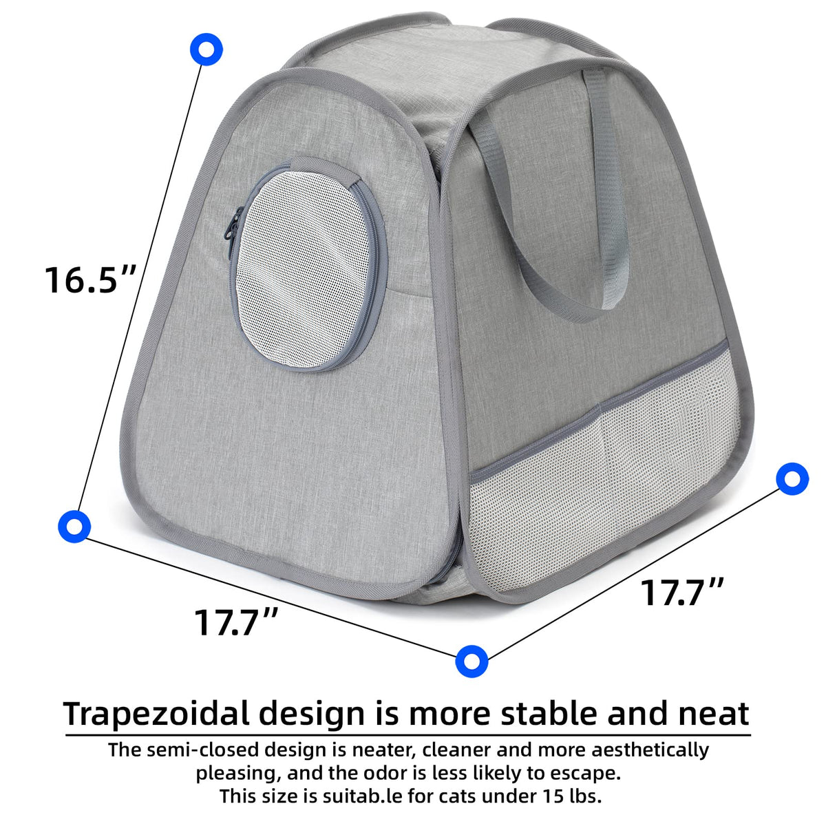 XingYunEr Collapsible Portable Cat Litter Box Standard for Travel Light Weight Leak-Proof，Sturdy，Prevent Litter Scatter Design Easy to Clean， Collapsible Travel Puppy Carrier，Portable Cat Playpen