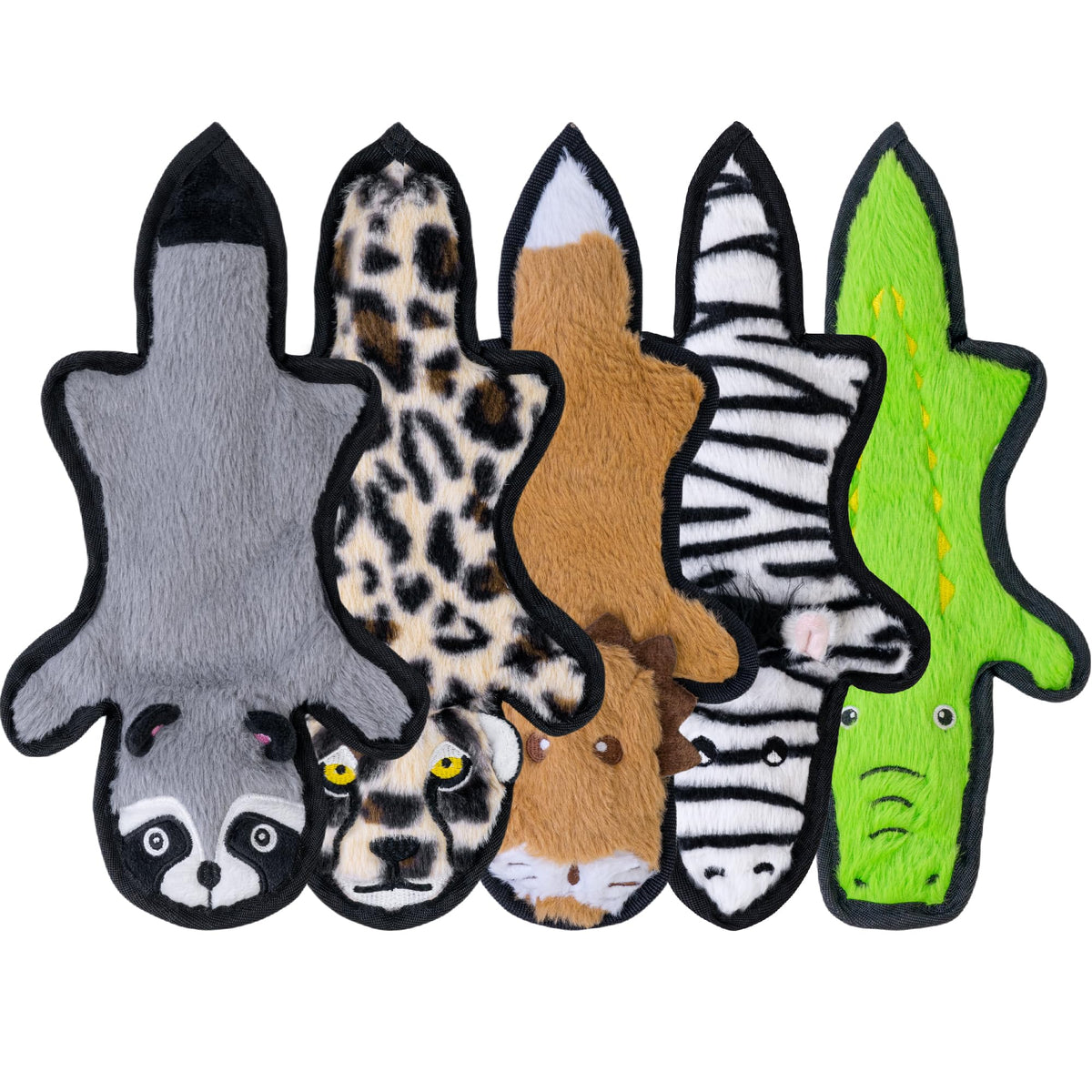 SHARLOVY No Stuffing Dog Toys Crinkle Squeaky, Long Lasting Chews for Aggressive, Durable Plush Dog Puppy Chew Toys for Teething, with 6 Tough Layers for Small Medium Large Breed-5pack,Large