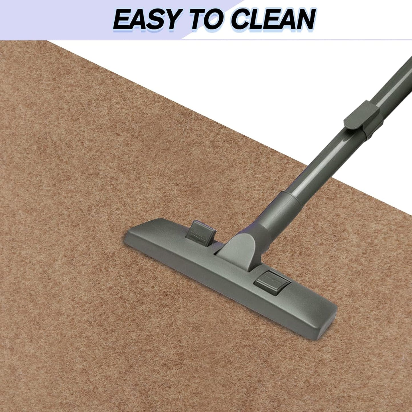 Custom Size Backed Non-Slip Area Rugs Runner, Easy Clean, Waterproof Runner Rugs for Hallway Entryway, Kitchen, Laundry, 4FT x 55FT, Beige