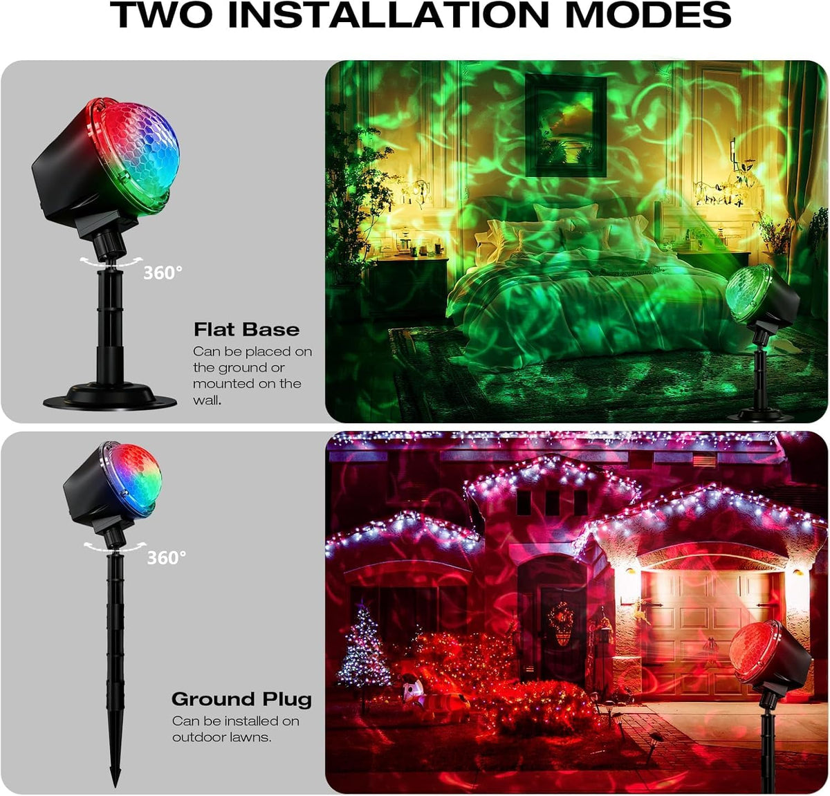 Christmas Ocean Wave Projector Light Outdoor，Halloween Water Effect Lamp