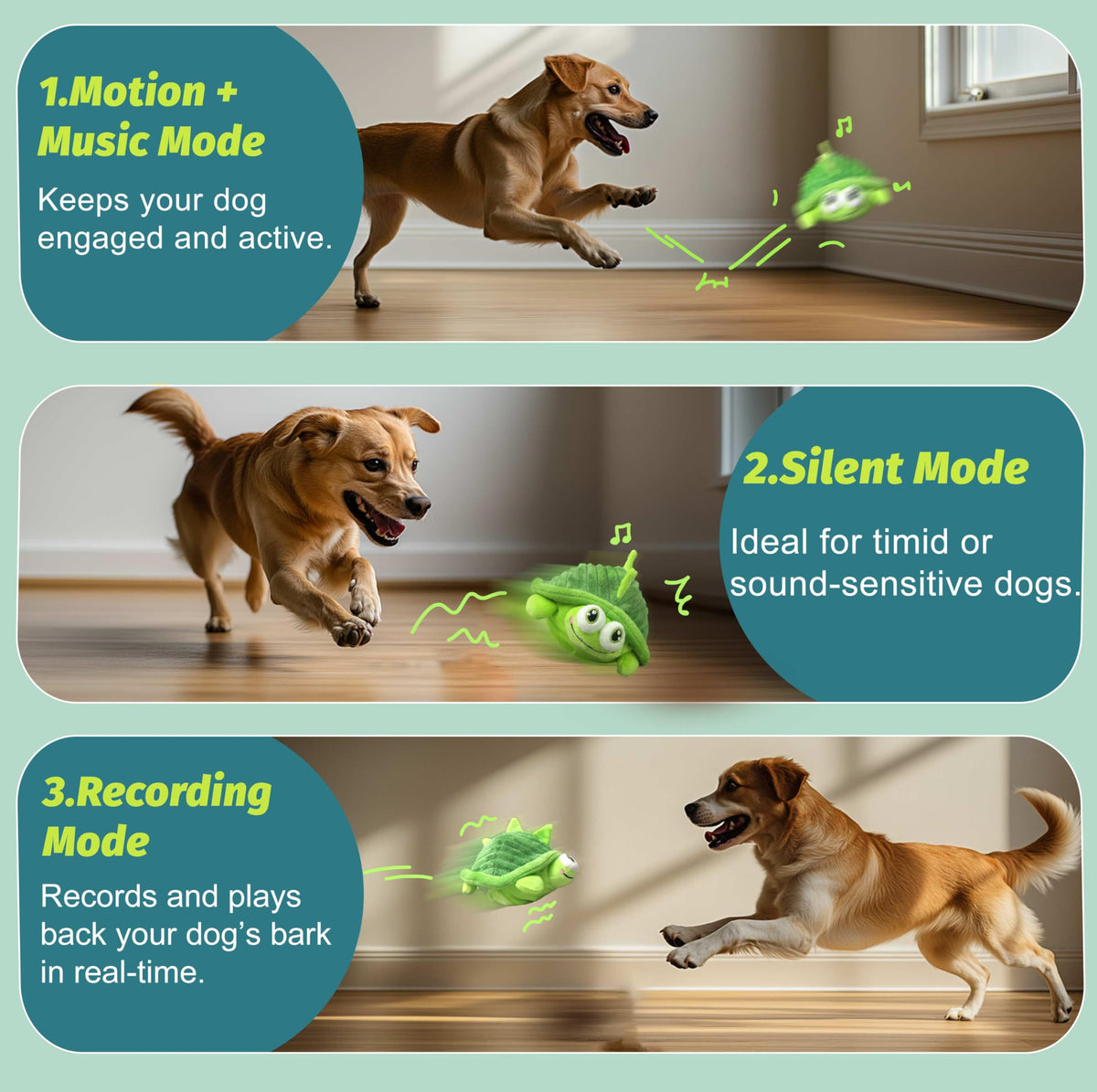 GUKCO Interactive Moving Dog Toys to Keep Dogs Engaged (Turtle)