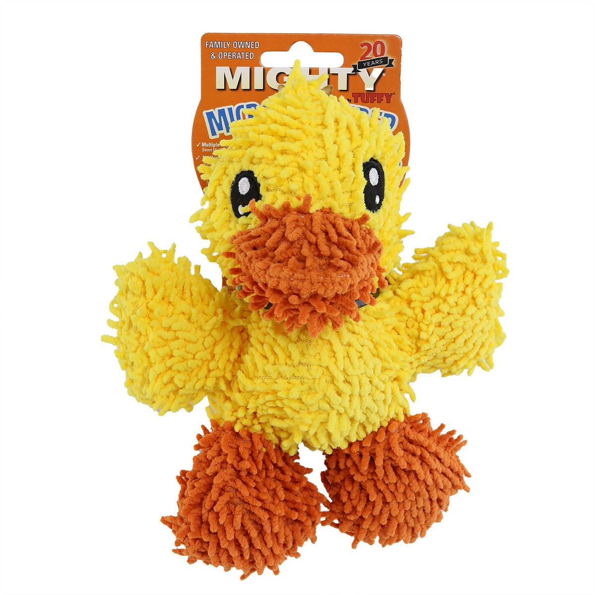 MIGHTY® Small Jr Microfiber Balls 2 Pack Duck Monster Dog Toys