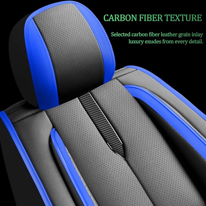 Fit Impreza Car Seat Covers for Subaru Impreza 2004-2024 2025 2026 -Upgraded Premium Waterproof & Breathable Leather,Airbag Compatible,All-Weather Seat Cushion Protector,Full Set,Black-Blue