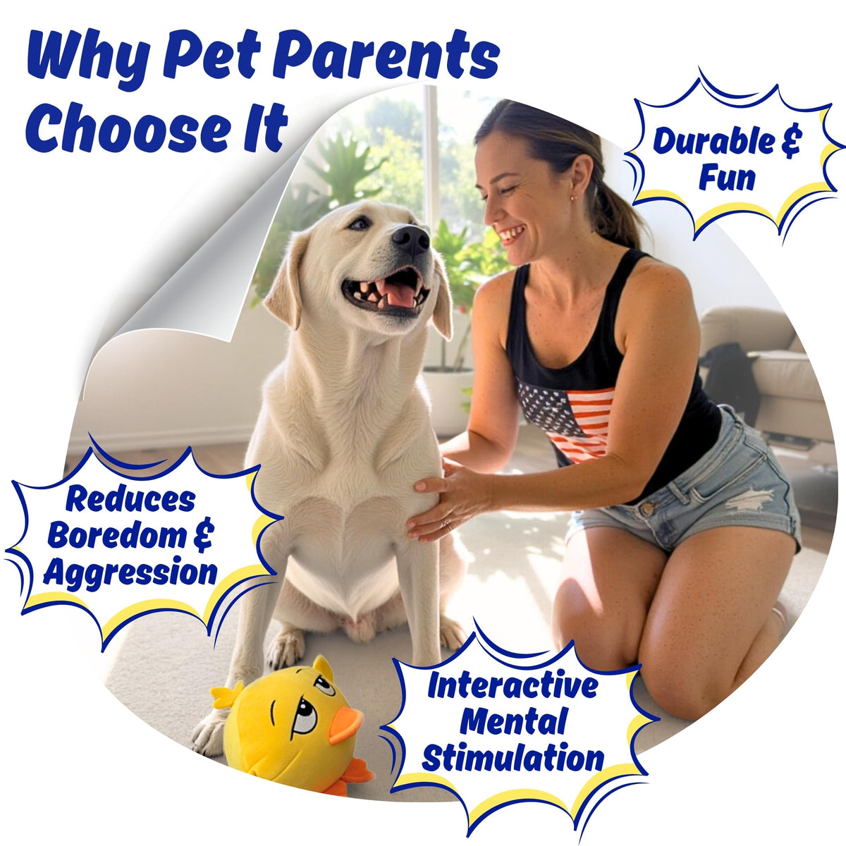 Dog Toy for Aggressive Chewers, Tough Squeaky Chew Ball, Large Breeds Gift