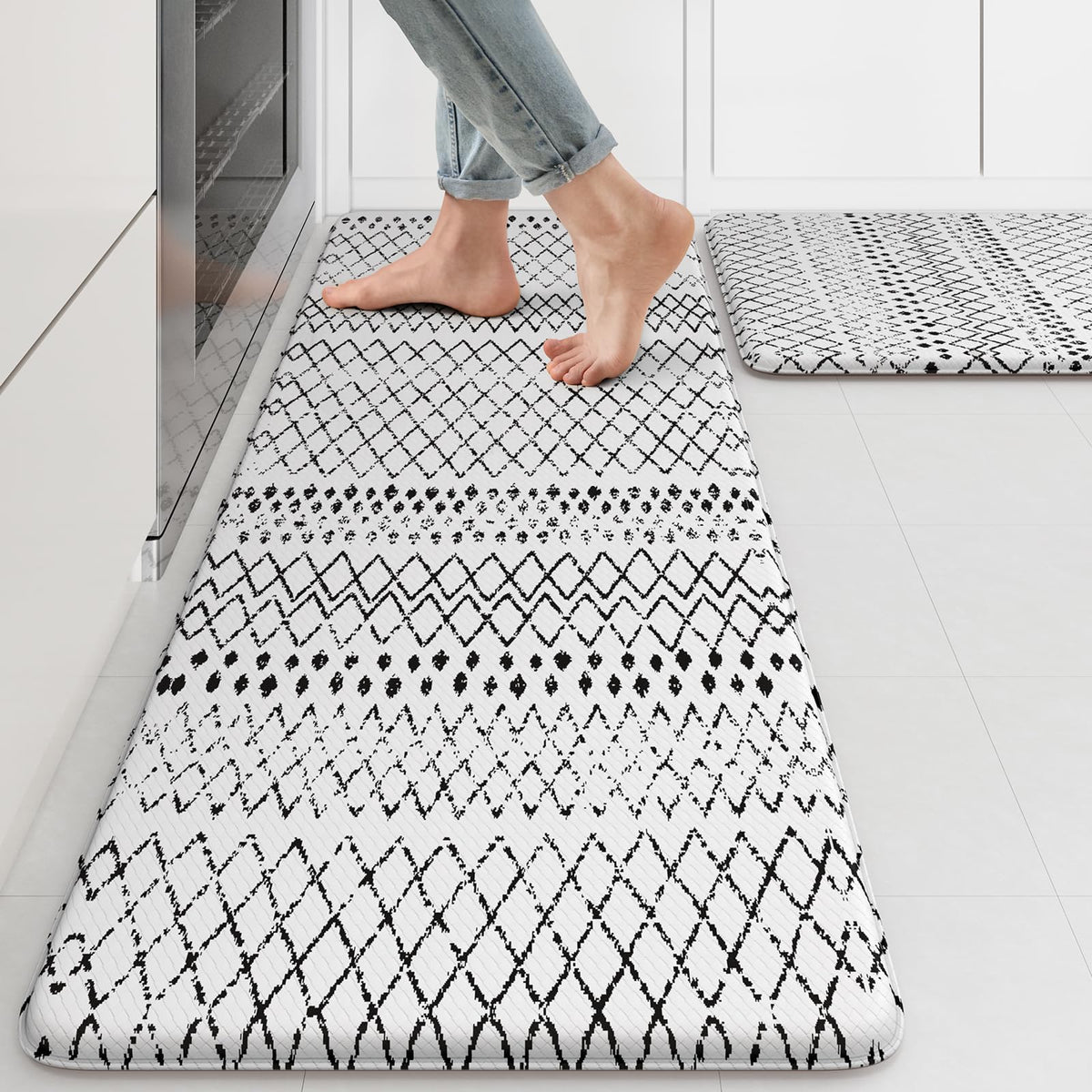 KIMODE Kitchen Mats 2 PCS, Cushioned Anti Fatigue Kitchen Rugs and Mats