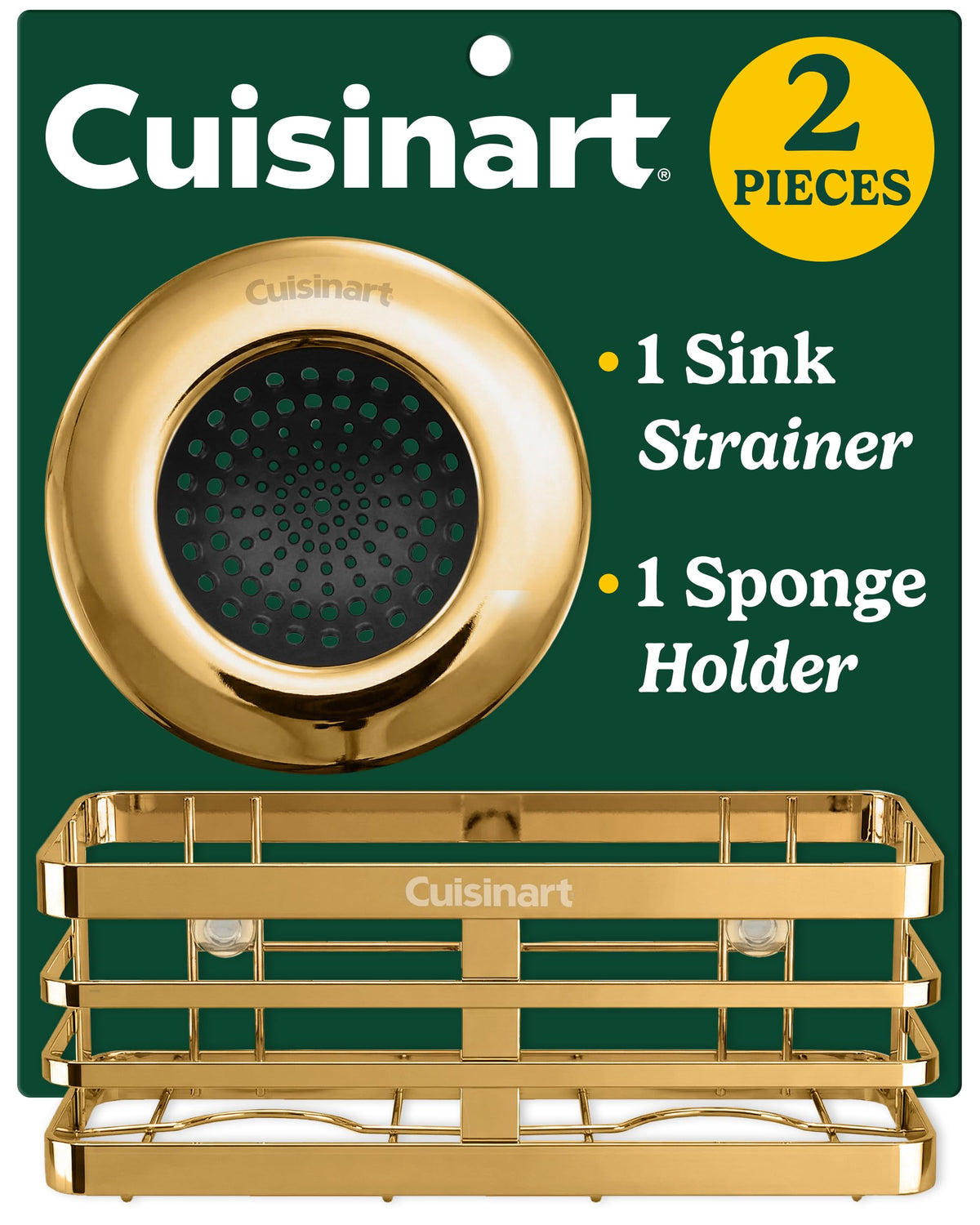 Cuisinart Sink Drain Strainer & Suction Cup Sponge Holder, 2-Piece Set