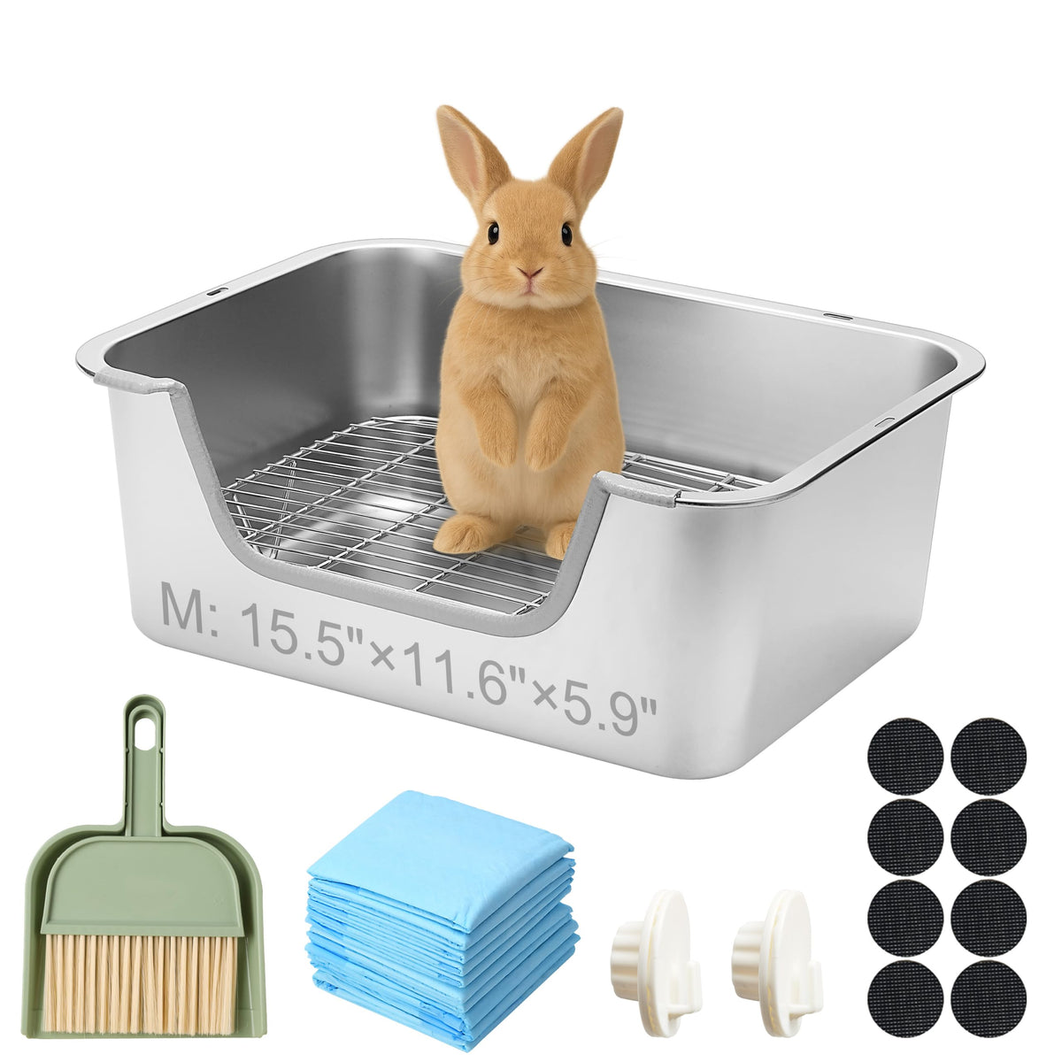Sorstrem Stainless Steel Rabbit Sifting Litter Box (M)