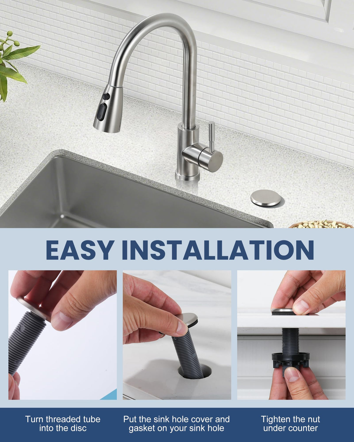 ARCORA Sink Hole Cover, for Ktichen Faucet and Soap Dispenser