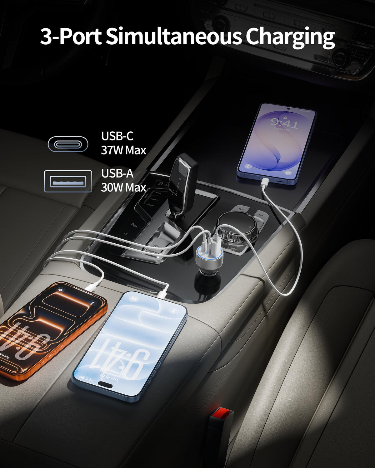 for iPhone 18/17/16/15 Pro Max/Duo Car Charger, 67W Fast USB C Car Charger