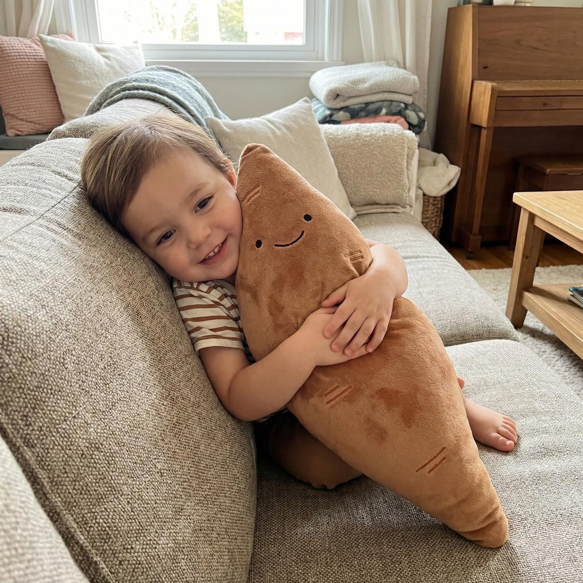 WEIGEDU Sweet Potato Stuffed Animal Plush Toy, Brown, 18.9 Inch