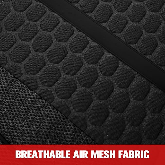 Breathable Premium Car Seat Covers Full Set，3D Air-Mesh Seat Covers for Cars，Comfortable Safety Airbag Compatible，Universal for Most Cars Sedan Truck SUV(Black)