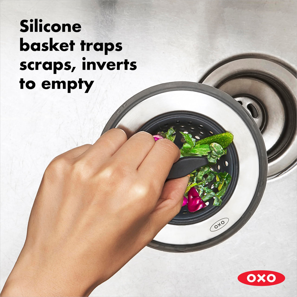 OXO Good Grips 2-in-1 Sink Strainer Stopper, Kitchen Sink Stopper