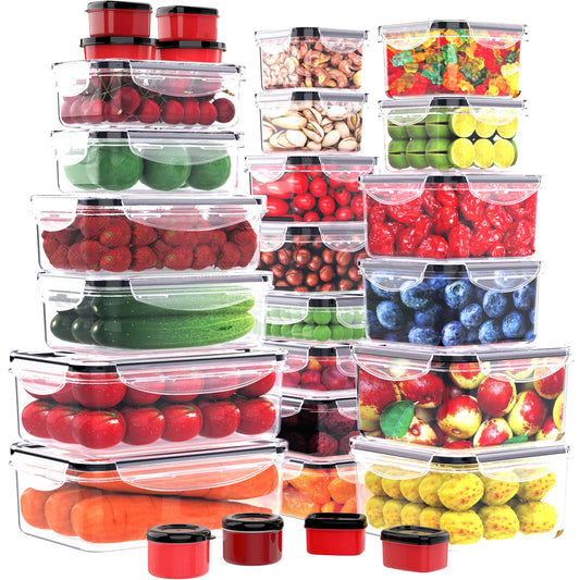 56 PCS Food Storage Containers with Lids Airtight (28 Boxes - 28 Lids)