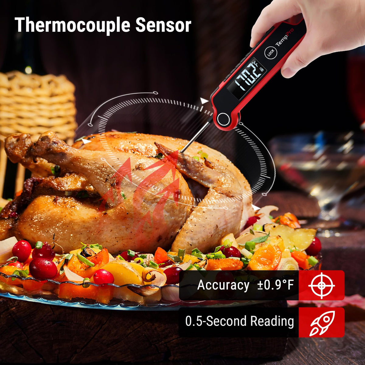 TempPro TempSwift 0.5 SEC Instant Read Meat Thermometer Digital