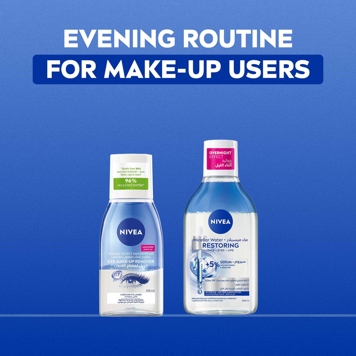 NIVEA Gentle Two‑Phase Eye & Makeup Remover – Bi‑Phase Formula Quickly Dissolves Stubborn & Waterproof Makeup, Ophthalmologist & Dermatologist Tested, Safe for Sensitive Eyes, 4.23 fl oz