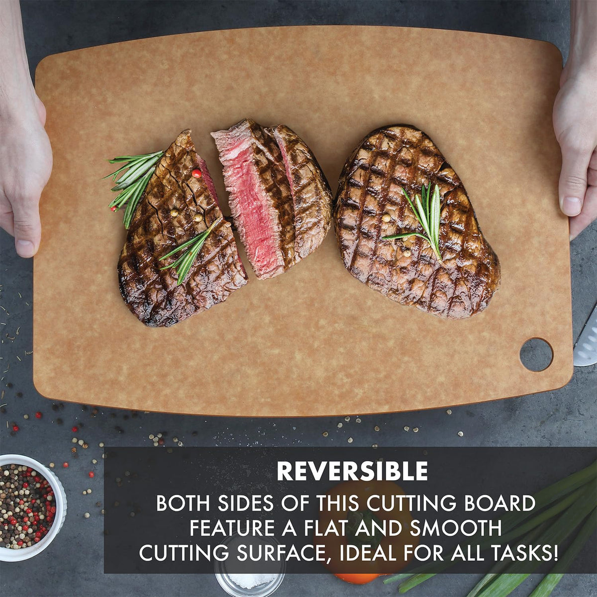 Dexas Natural Fiber Composite Cutting Board, Dishwasher Safe, Knife Friendly Kitchen Prep Board, 14.3 x 11.2 Inch