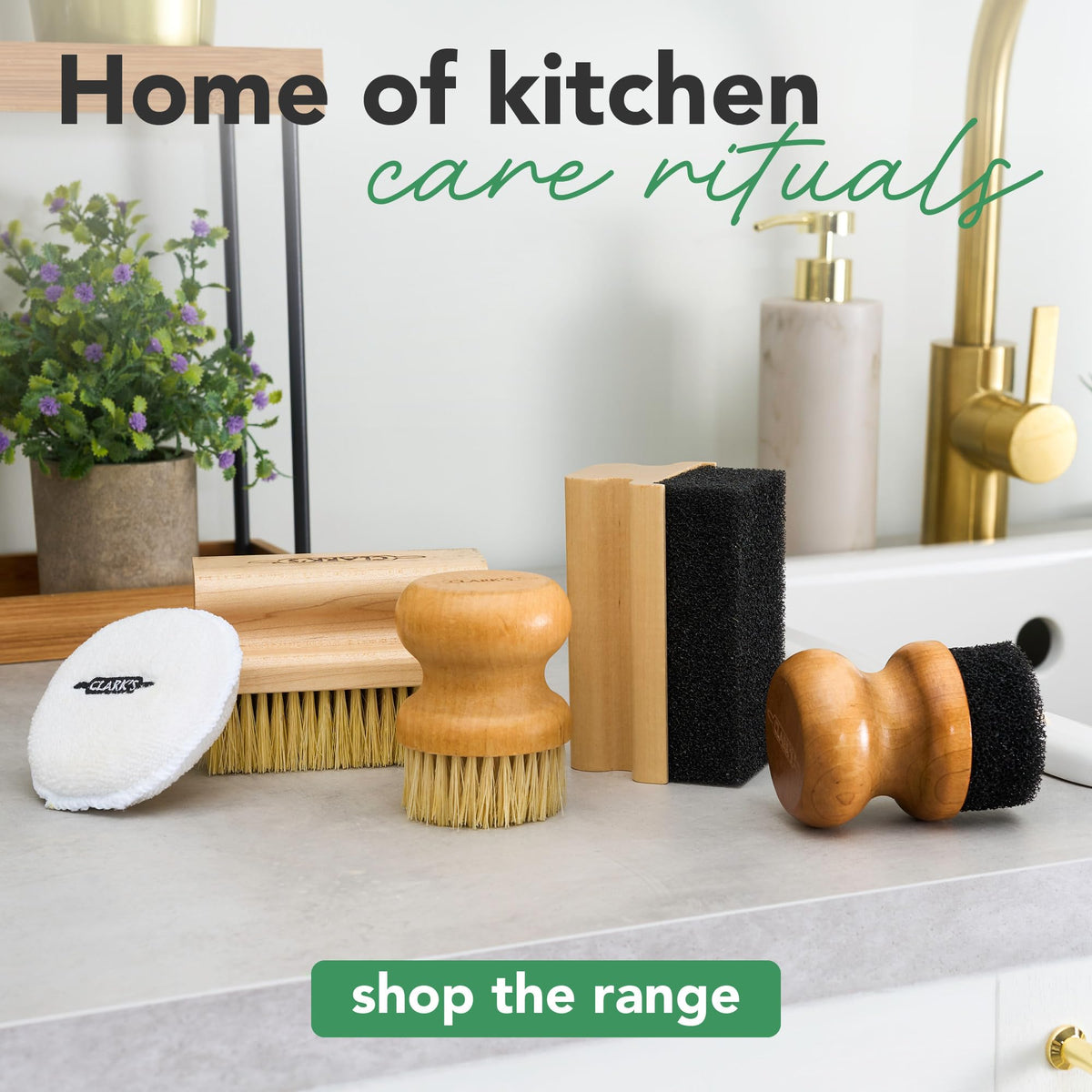 CLARK'S Cutting Board Oil & Wax Brush with Maple Wood Handle - Large