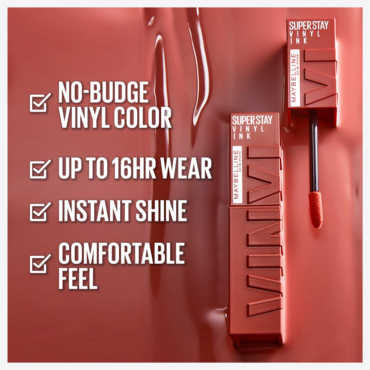 MAYBELLINE Super Stay Vinyl Ink Longwear No-Budge Liquid Lipcolor Captivated Pink, 0.14 fl oz & Lifter Gloss Hydrating Lip Gloss with Hyaluronic Acid Ice Pink Neutral, 0.18 Ounce