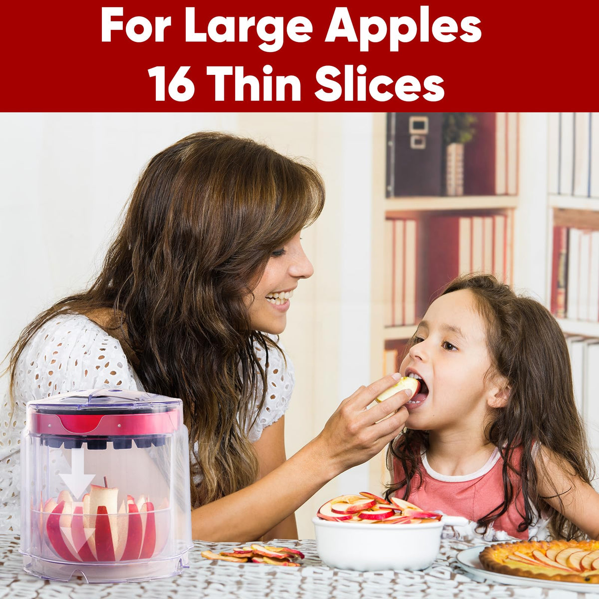 OOKUU 5.12-In Extra Large Apple Slicer Corer, 16-Blade Cutter
