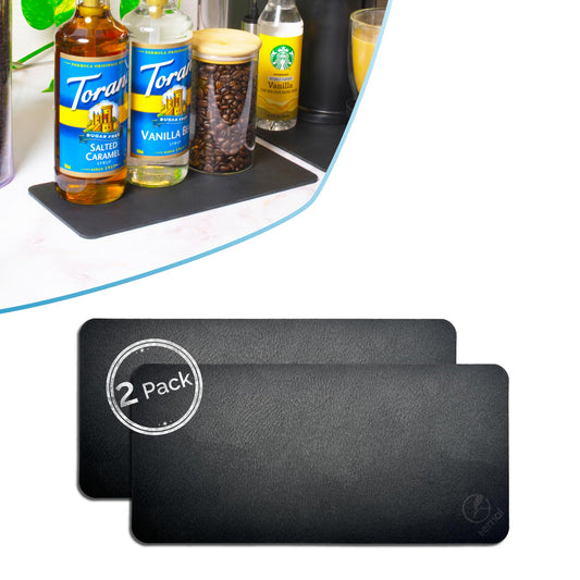 Ternal DripGuards Absorbent Counter Mat 2-Pack | Waterproof, Quick-Dry Coffee Bar Mat for Kitchen, Sink & Drink Station | Non-Slip, Spill-Proof Protector for Water, Oil & Syrup [5.5" x 12"]