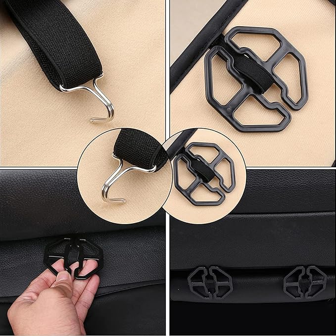 Coverado Automotive Seat Covers 5 Seats, Leather Seat Covers Fullset, Black Car Seat Covers, Luxury Car Seat Covers, Seat Cushion, Driver Seat Covers, Car Seat Protector Universal Fit Most Cars