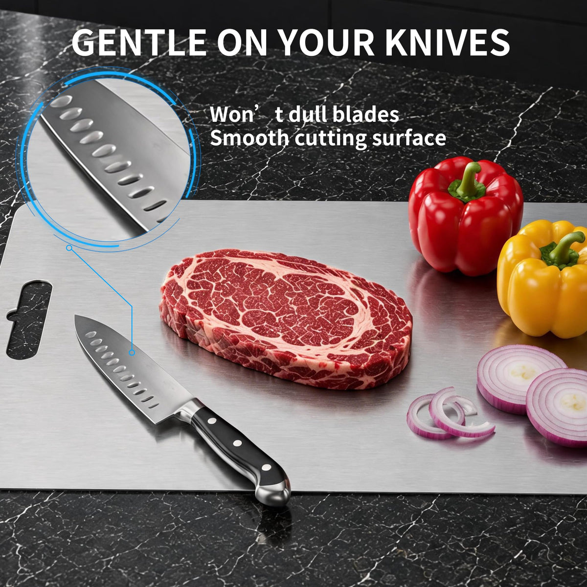 Titanium Cutting Board for Kitchen, Non Toxic Double Sided-14x 10"