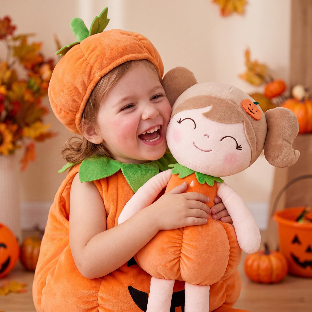 Halloween Plush Toy, Trick-or-Treat Gift, Pumpkin Doll, Keychain, Gift Bag