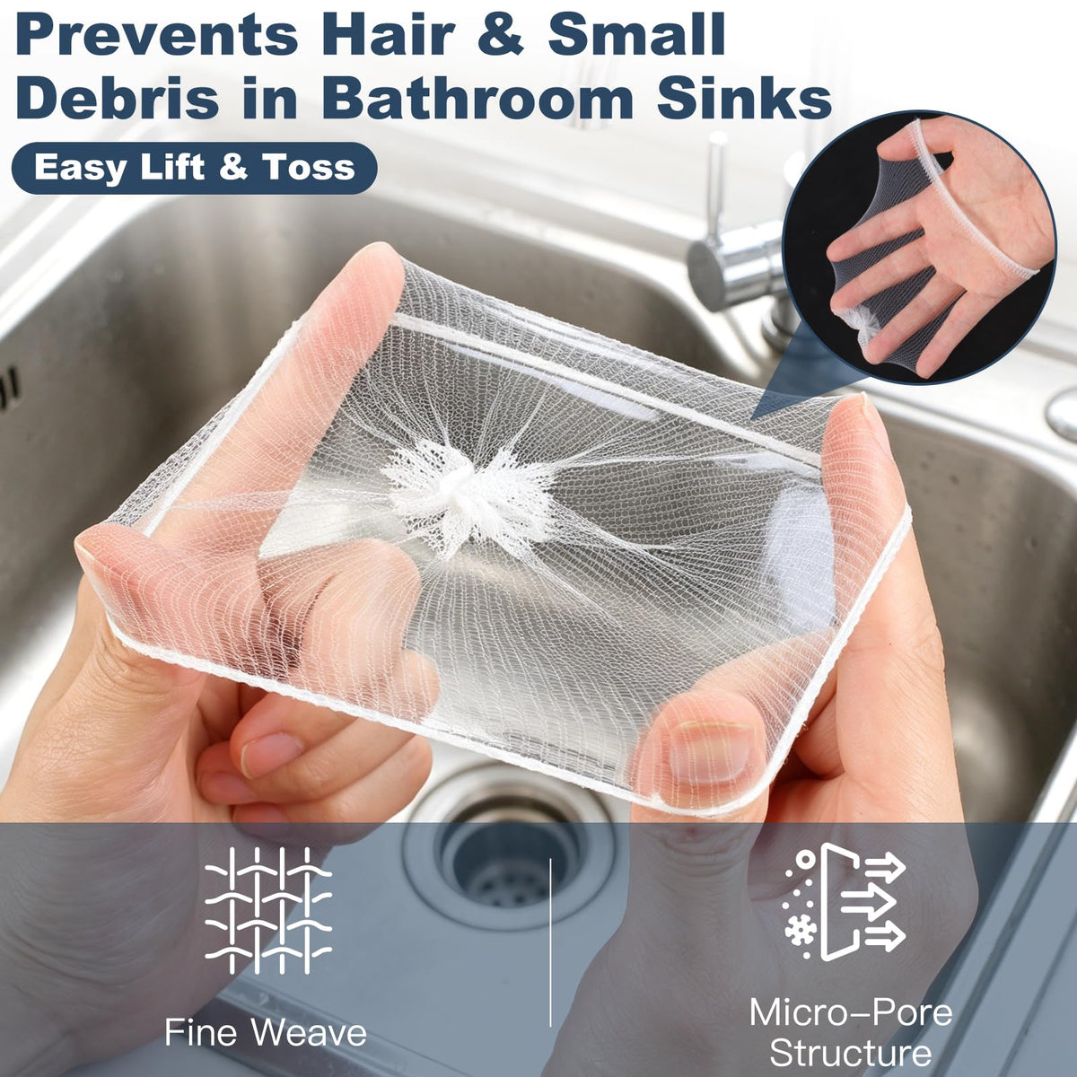 Nuvahome Disposable Sink Drain Strainer: 200Pack Sourdough Mesh Cover