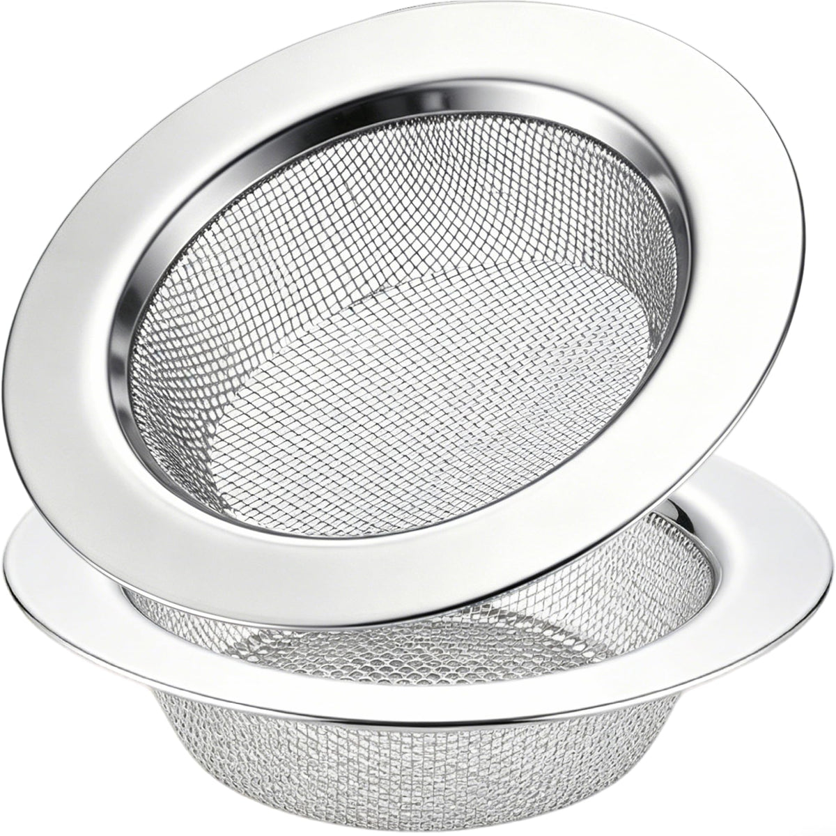 LASSHSWA 2 PCS Kitchen Sink Strainer Stainless Steel, Kitchen Sink Drain Strainer， Sink Strainers with Large Wide Rim 4.5" Diameter for Kitchen Sinks