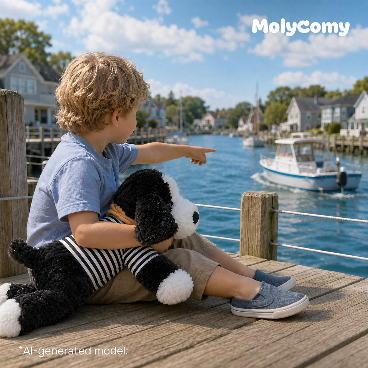 MOLYCOMY Border Collie Stuffed Animal, Dog Plush Pillow for Kids, 20 Inch