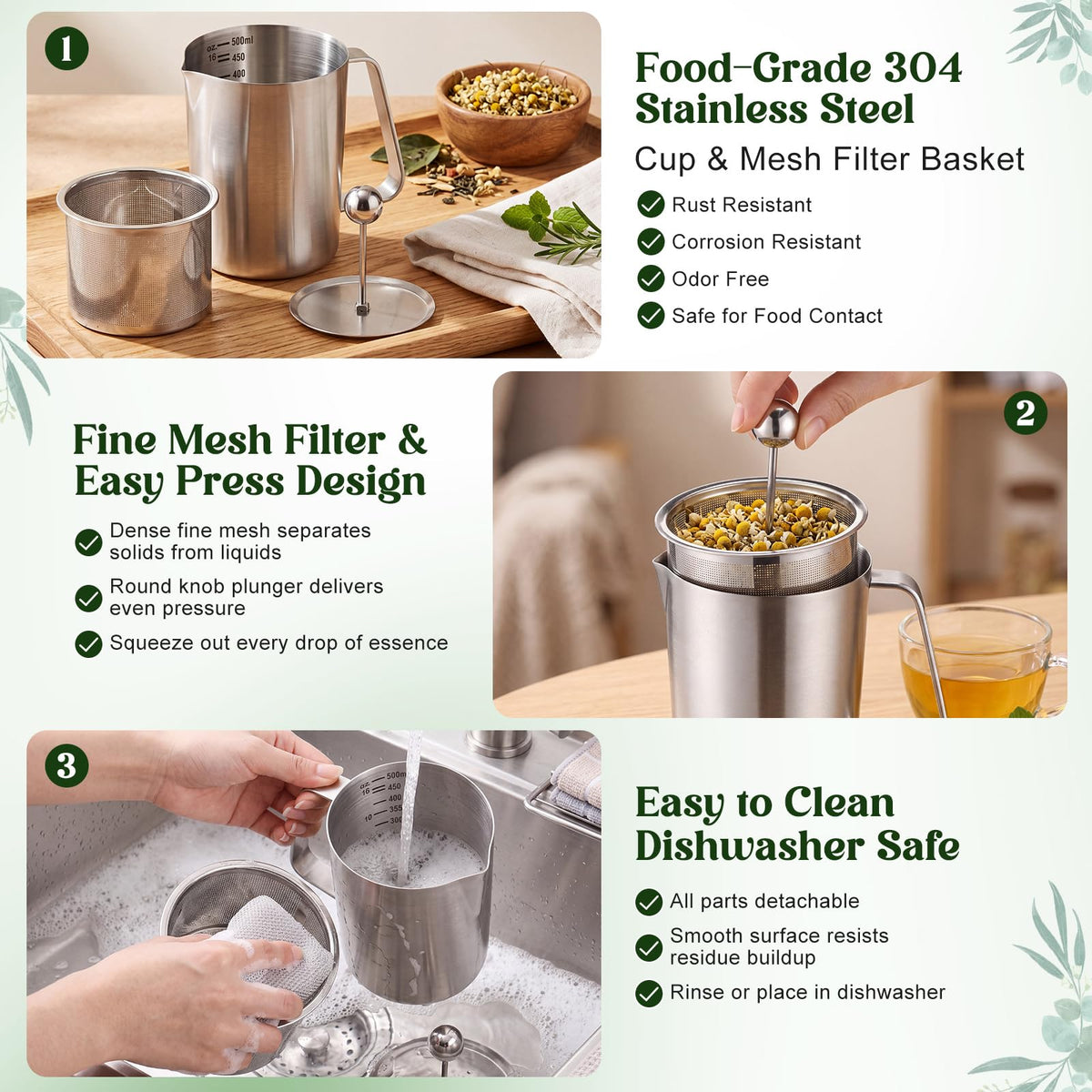 OBreezify Mini Herb Press Strainer, Stainless Steel Tincture Oil Filter