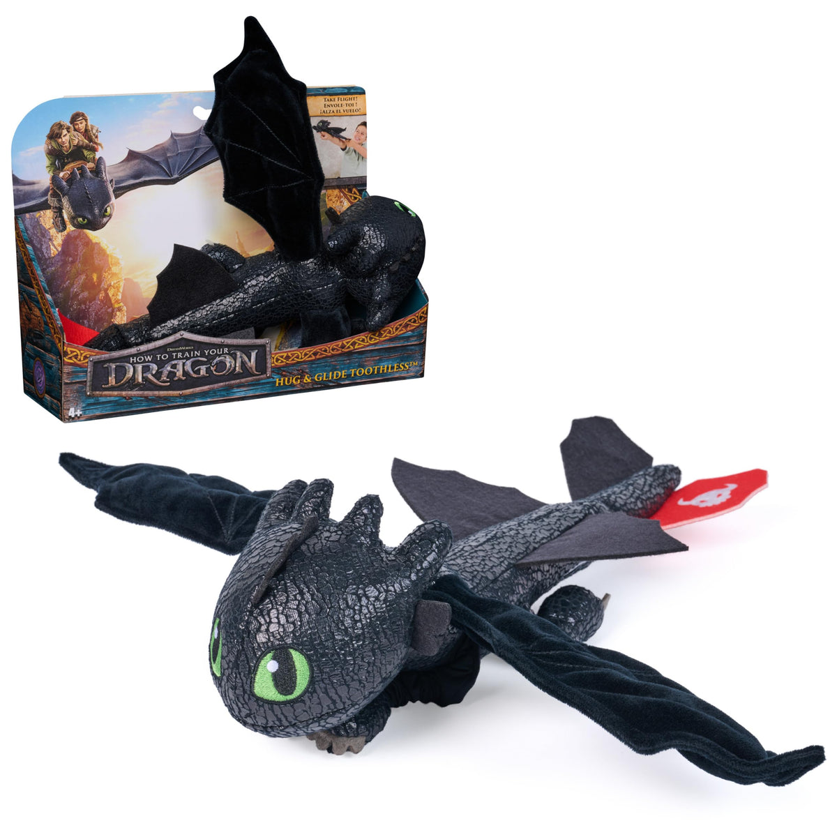 DreamWorks How to Train Your Dragon Hug & Glide Toothless 12" Plush; Age 4+