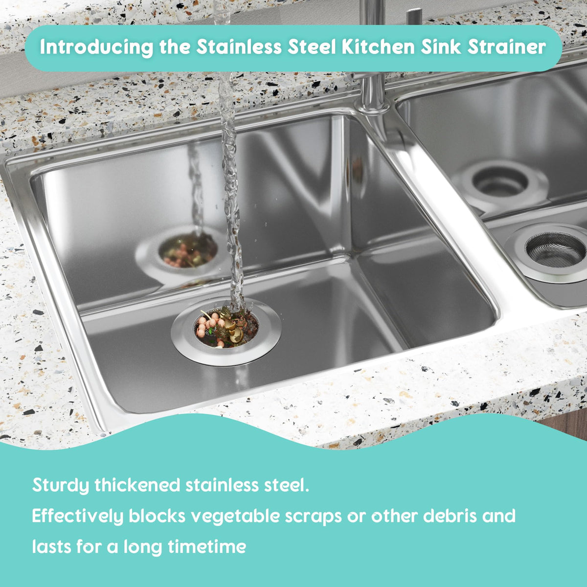 jkxoo 2Pack Stainless Steel Sink Protectors, 13.1''x11.6''x1''