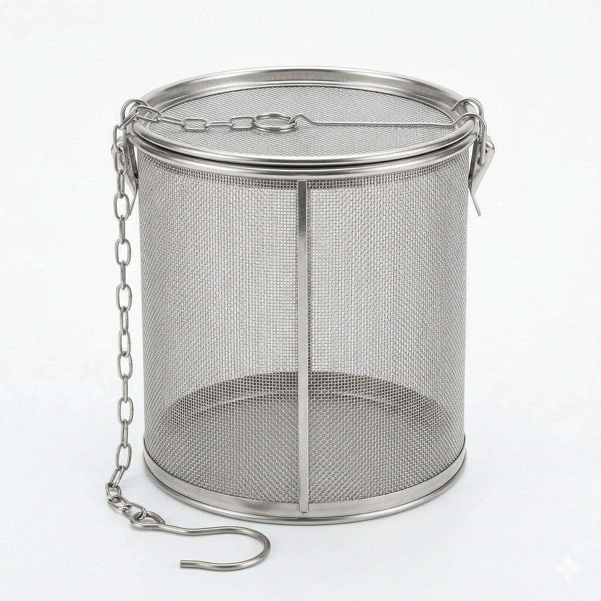 Stainless Steel Seasoning Strainer and Spice Filter, 7 Inch Large Capacity Tea Mesh Infuser Strainer with Extended Chain, Reusable Herb Basket for Soup, Stew, Hot Pot, Broth