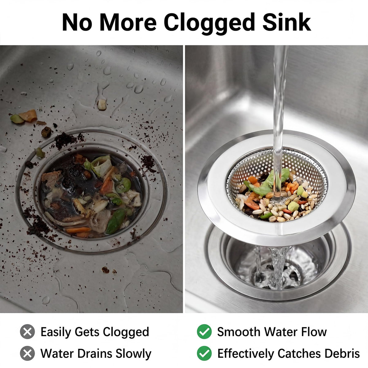 Kingrol 4.5" Kitchen Sink Strainers, 6-Pack Stainless Steel Drain Strainers