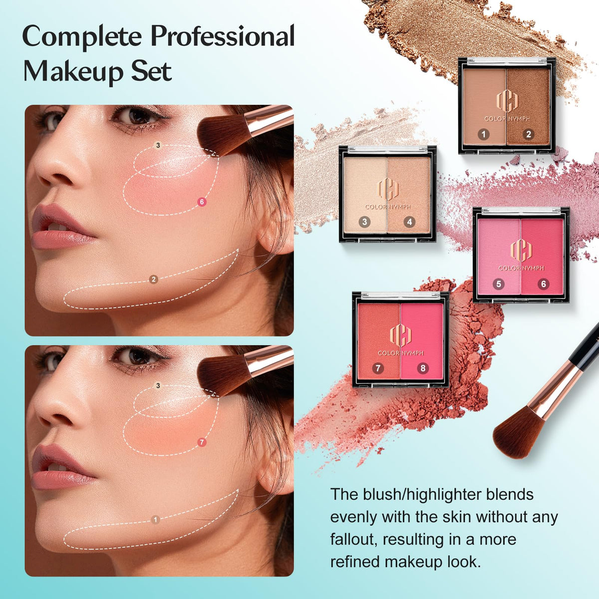 Color Nymph All In One Makeup Kit, Makeup Sets for Teens Girls - Mint Green