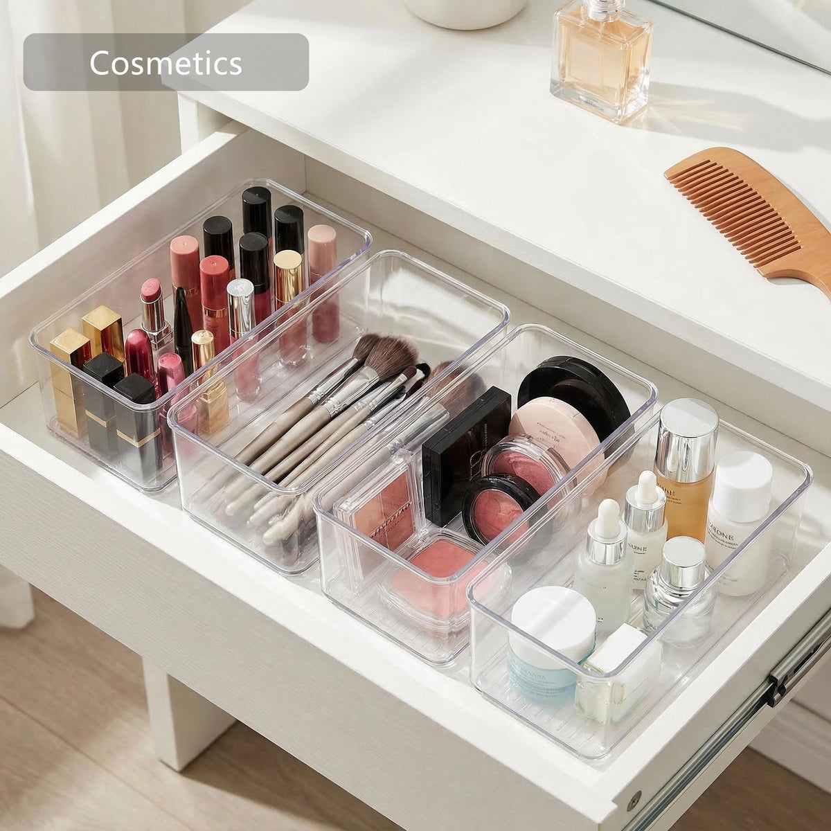 Qilinba 8 PACK Drawer Organizers Deep Drawer Organizer Bins