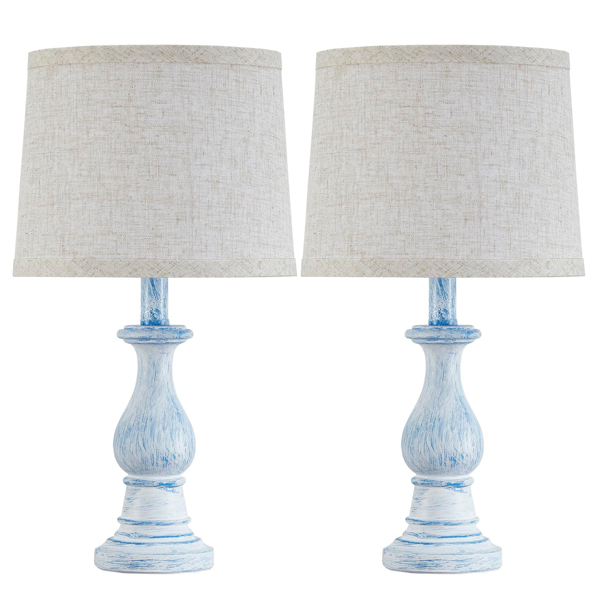Table Lamps Set of 2, 18.5" Vintage Bedside Lamps for Bedroom Living Room