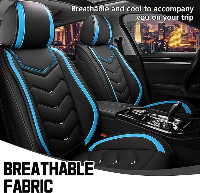CTDS Car Seat Covers for Honda Accord 2000-2026, Stylish Sport Seat Cover, Premium Nappa Leather Car Seat Cover. Automobile Seat Covers Sets.(Standard 2 Seats/Black Blue)