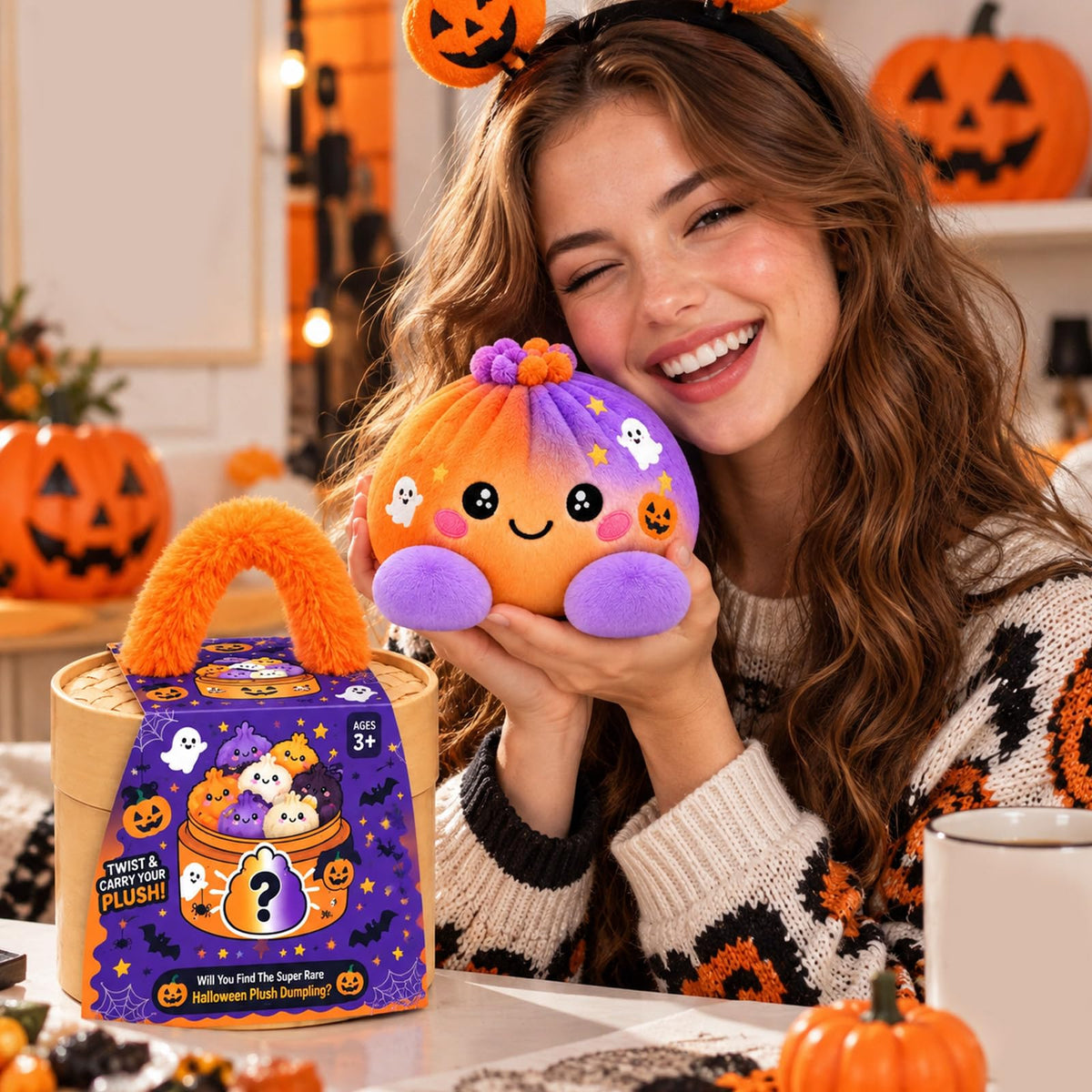 Halloween Dumpling Plush Toy Cute Soft Slow Rise Plush Dumpling for Adults