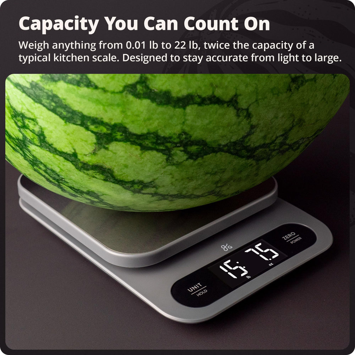 Greater Goods Digital Food Scale for Kitchen & Baking, 22lb High Capacity