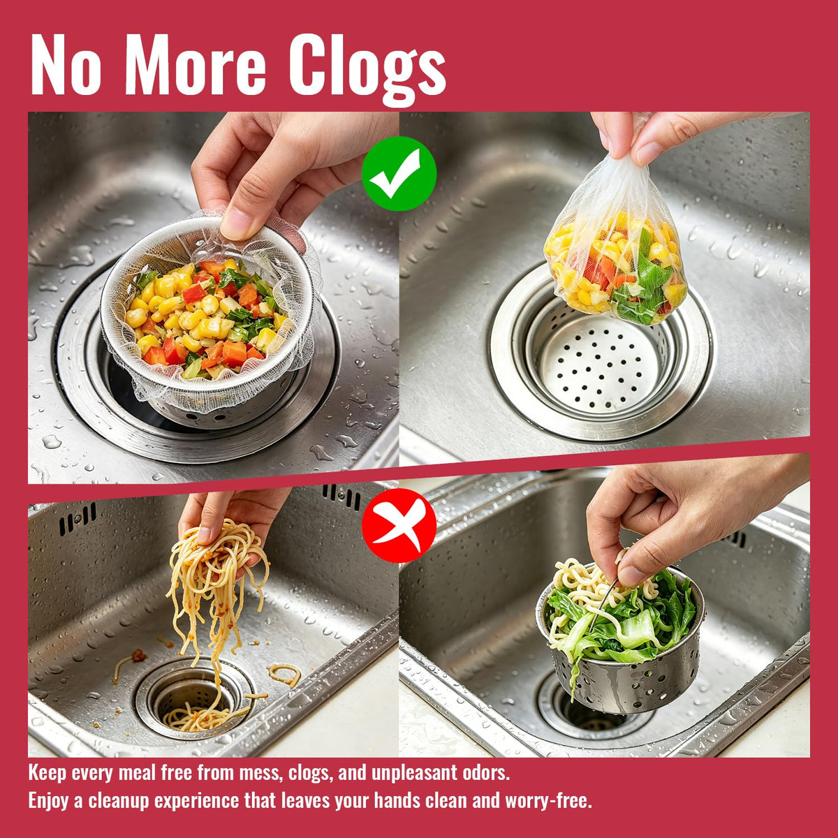 200 PCS Disposable Kitchen Sink Drain Cover for Easy Cleanup