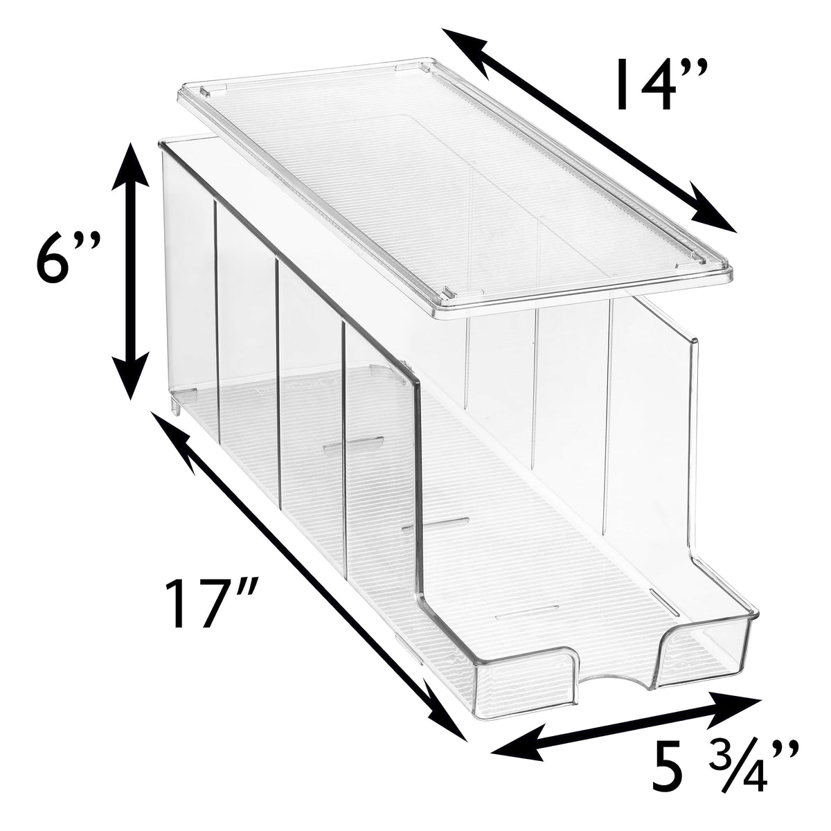 ClearSpace Soda Can Organizer Dispenser for Refrigerator, 12 Can, 2 Pack